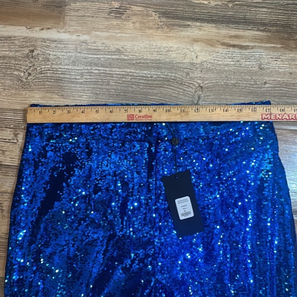 Fashion Nova Luxe Blue Sequin Suit Blazer & Trousers Womens XL Kamila Sequin Set - Picture 11 of 12